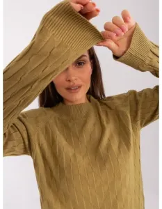 Dámsky sveter s klasickým vzorom ALI olivovo zelená