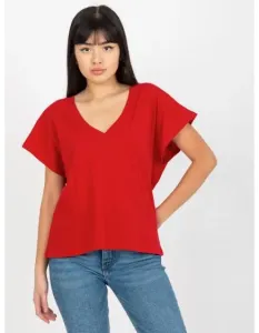 Dámske tričko s výstrihom do V MAYFLIES tmavo červené