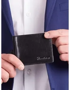 Čierna horizontálna pánska kožená peňaženka #1829843