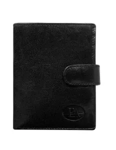 Čierna klasická pánska kožená peňaženka so zapínaním