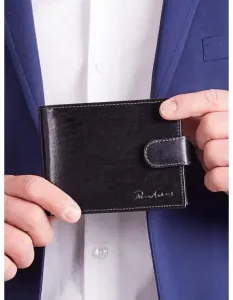 Čierna kožená pánska horizontálna peňaženka