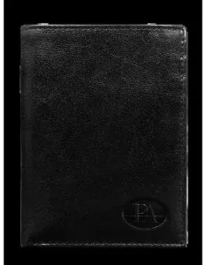 Čierna otvorená kožená pánska peňaženka