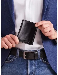 Čierna pánska peňaženka z mäkkej kože