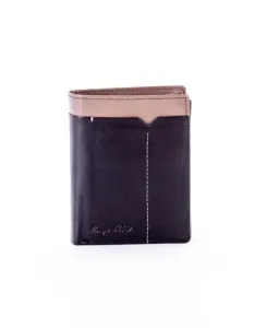 Čierno-béžová pánska peňaženka s ozdobným lemovaním