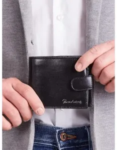 Pánska horizontálna kožená peňaženka čierna #1829544