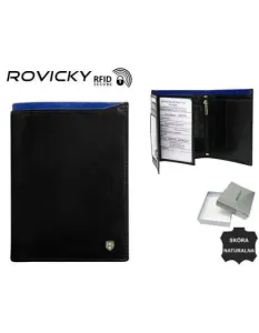 Pánska kožená peňaženka N4-RVT-6887 čierna + tmavá