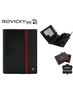 Pánska kožená peňaženka N62-RVTP-3050 čierna a červená