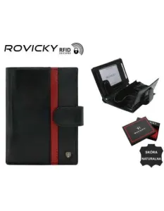 Pánska kožená peňaženka N62L-RVTP-3067 Black-Red