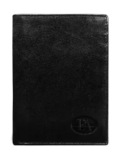 Pánska vertikálna čierna kožená peňaženka bez zapínania