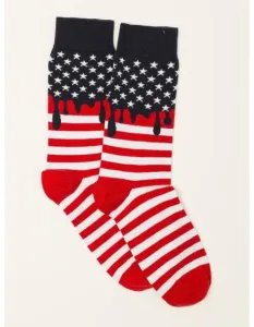 Pánske ponožky s bielymi a červenými pruhmi