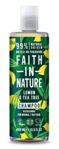 Faith in Nature Prírodné šampón pre mastné a normálne vlasy Citrón & Tea Tree (Refreshing Shampoo) 400 ml
