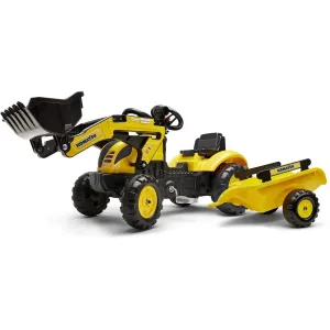 Falk Traktor šliapací Komatsu žltý s prednou lyžicou a valníkom