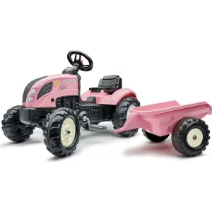 FALK - šliapací traktor s prívesom Country Star - ružový