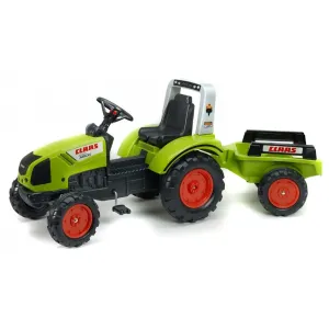 Falk Traktor šliapací Claas Arion 430 s vozíkom zelený