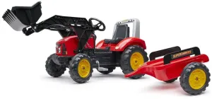 FALK - Šliapací traktor 2020M Supercharger s nakladačom a vlečkou červený