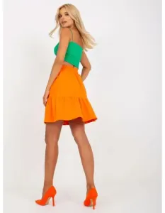 Dámska sukňa s volánikovým lemom mini RON oranžová