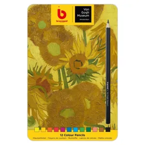 Farbičky bruynzeel Van Goghovo múzeum - Slnečnice v plechovom obale 12 ks (farebné ceruzky)