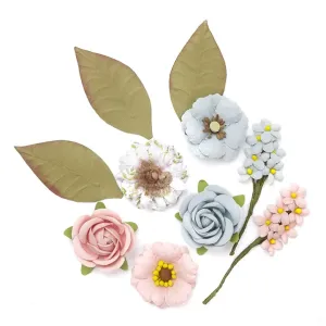 3D papierové kvety a lístie / 10 dielna sada (Papierové kvety na dekorovanie)