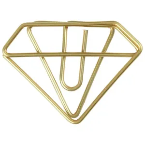 Dekoračné sponky v tvare diamantu - 6 ks (kovové kancelárske potreby)