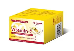 FARMAX Vitamín C s pozvoľným uvoľňovaním 500 mg + extrakt z plodov šípok, cps 60+30 zadarmo (90 ks)