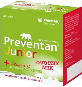 FARMAX Preventan Junior + vitamín C ovocný mix, tbl 1x90 ks
