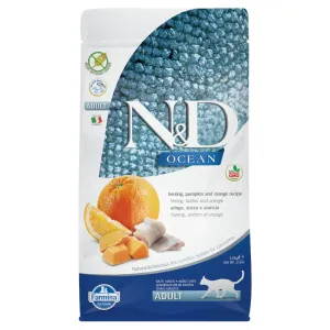Farmina N&D Ocean bez obilnín Sleď, tekvica a pomaranč Adult  - Ekonomické balenie: 3 x 1,5 kg