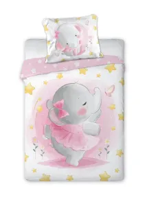 FARO detská bavlnená posteľná bielizeň Slon 100 × 135 cm