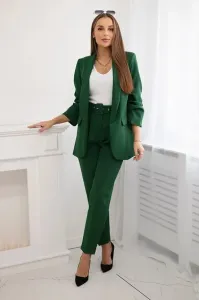 Elegant dark green jacket and trouser set