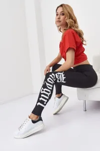 Fitted leggings with black lettering #4778924