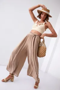 Women's culotte trousers with cappuccino rubber