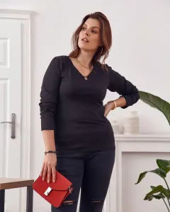 Black Long Sleeve Blouse Plus Size