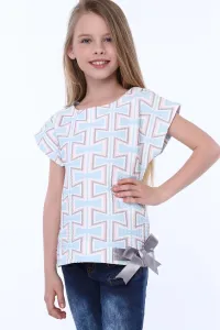 Girl's blouse with patterns and bow #4779645