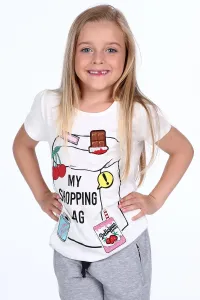 Girls' T-shirt with cream patches #5355966