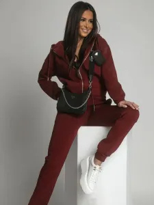 Women's burgundy insulated tracksuit