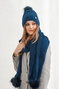 Navy blue winter set with scarf