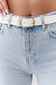 White leather belt with gold buckle #5477534