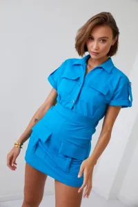 Women's overall with short legs of turquoise color #4780055