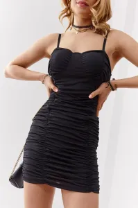 Black minidress with pleats
