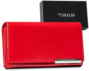 Veľká, kožená dámska peňaženka so zapínaním na patentku - 4U Cavaldi #8831510