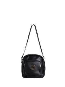 Black small messenger bag on a wide strap #5188450