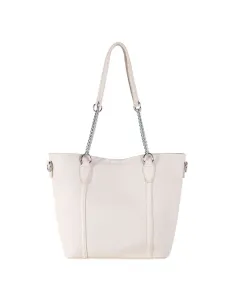 Light beige spacious shoulder bag with cosmetic case #6079056