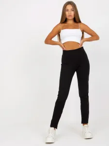 Basic black leggings with zippers RUE PARIS #7239863