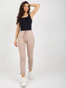 Beige women's sweatpants with pockets #8655044