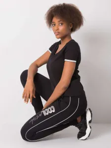 Black women's sweatpants with application