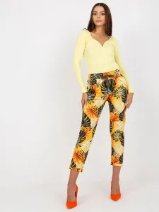Cotton sweatpants with yellow pattern