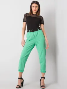 Zelené dámske nohavice s opaskom #4768617
