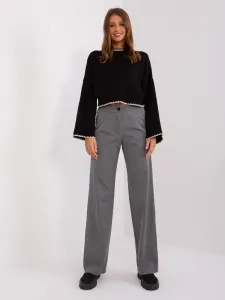 Grey wide-waisted trousers