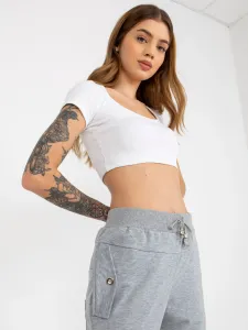 Grey women's sweatpants with pockets #6307820
