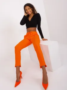 Orange basic sweatpants made of cotton