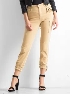 Trousers with pockets, beige